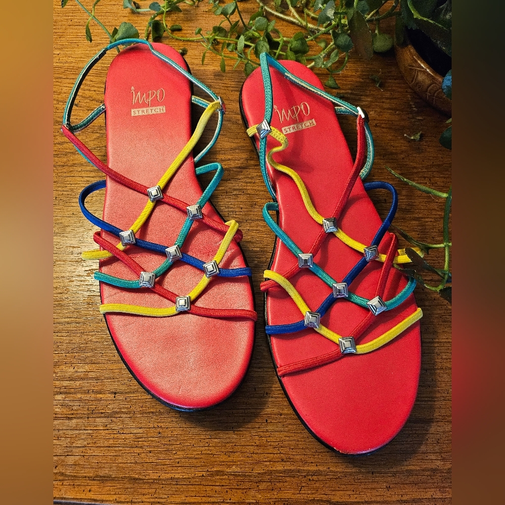 IMPO STRETCH Multicolor Sandals Size 91/2 with Strappy Design